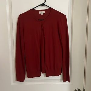 Red Ann Taylor Loft Cardigan size M.